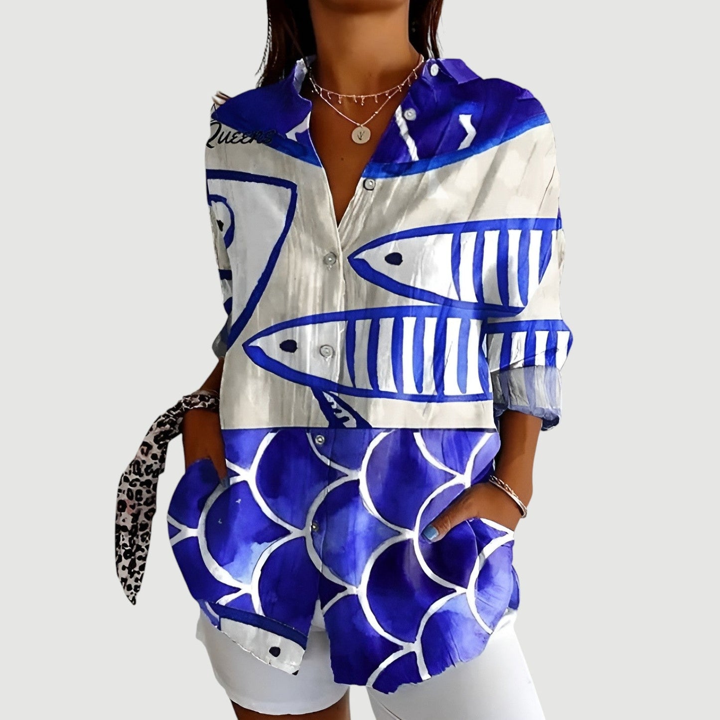 Malou™ | Bluse med farverigt design