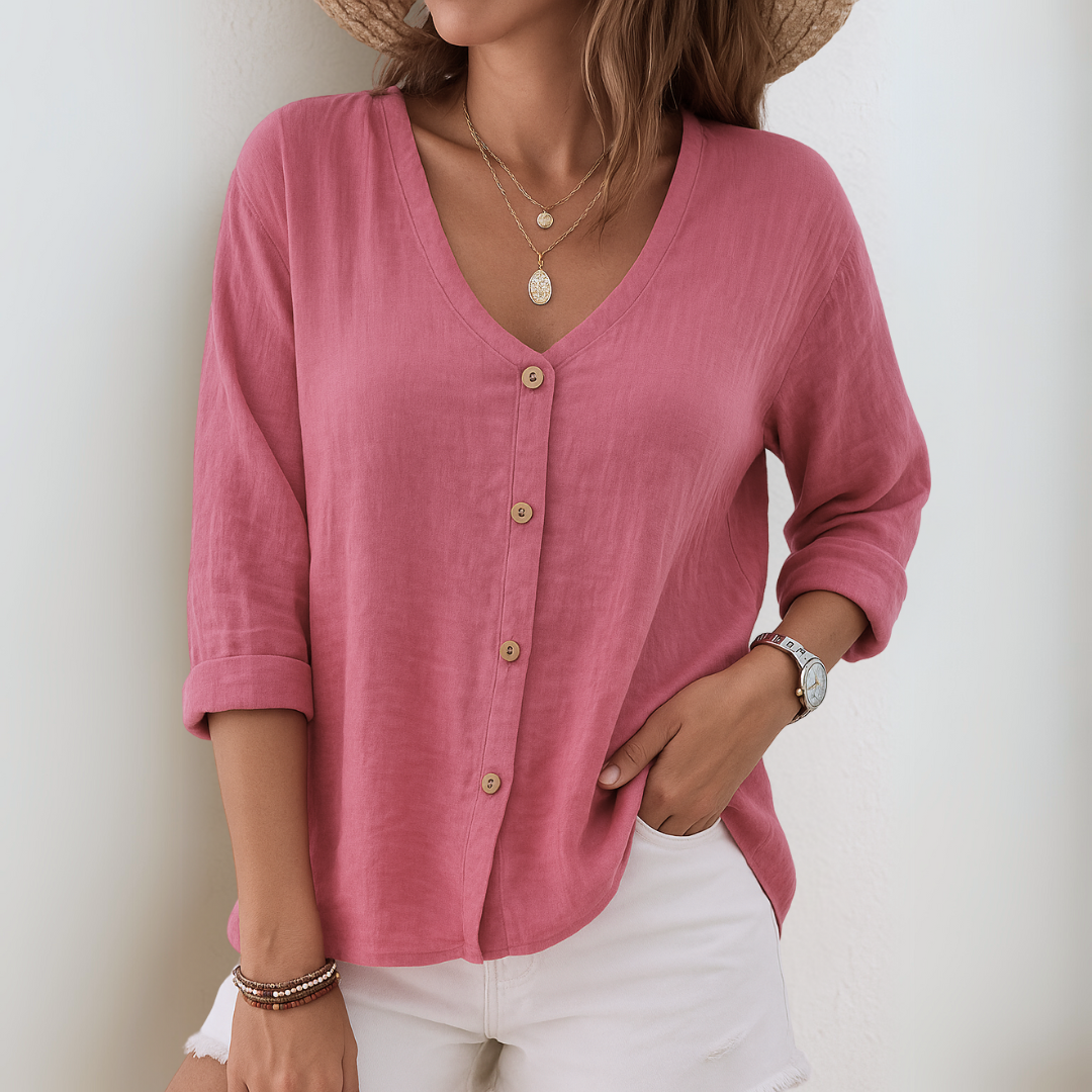Lovaé™ | Afslappet bluse med knapper
