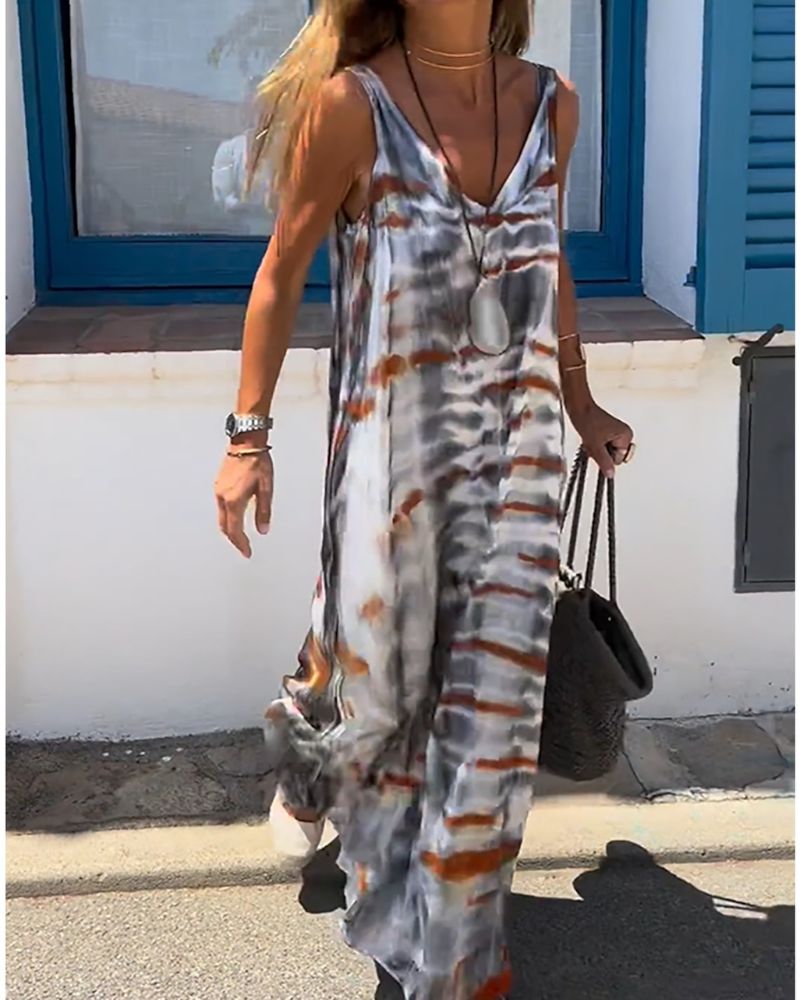 Lovaé™ | Ærmeløs kjole med tie-dye-print