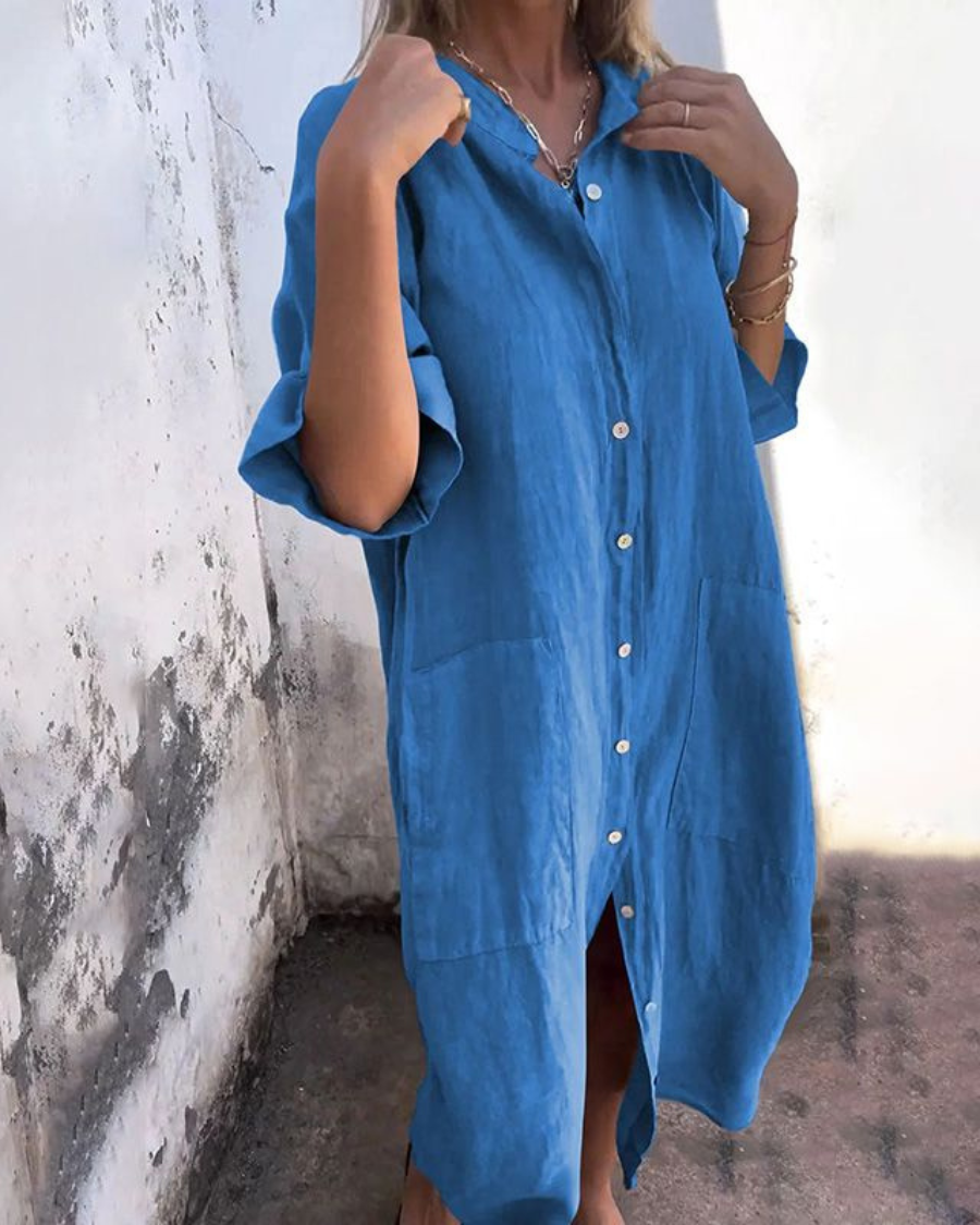 Lovaé™ | Ibiza Stil Casual Skjortekjole