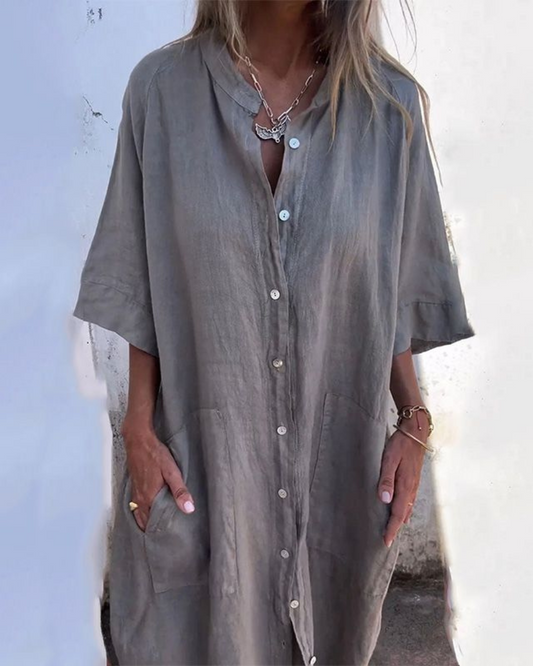 Lovaé™ | Ibiza Stil Casual Skjortekjole