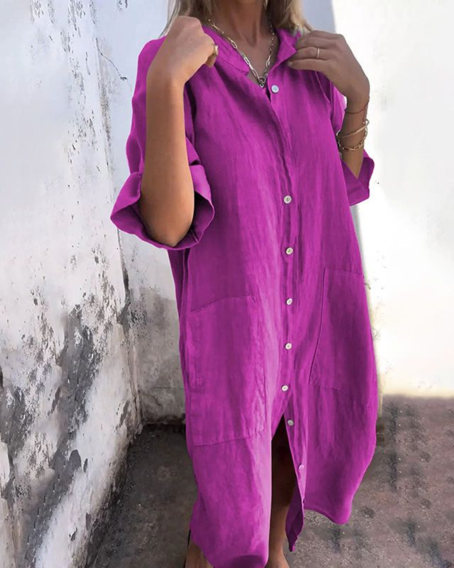 Lovaé™ | Ibiza Stil Casual Skjortekjole