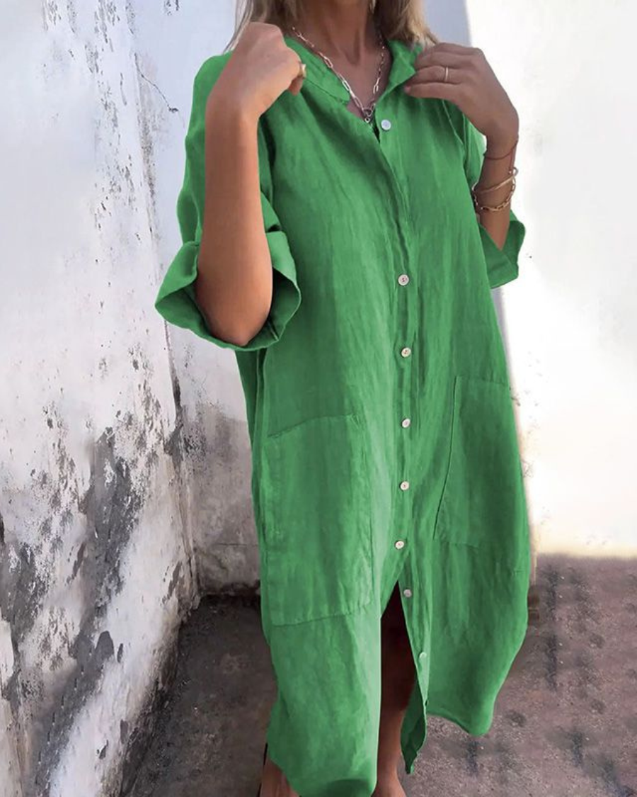 Lovaé™ | Ibiza Stil Casual Skjortekjole