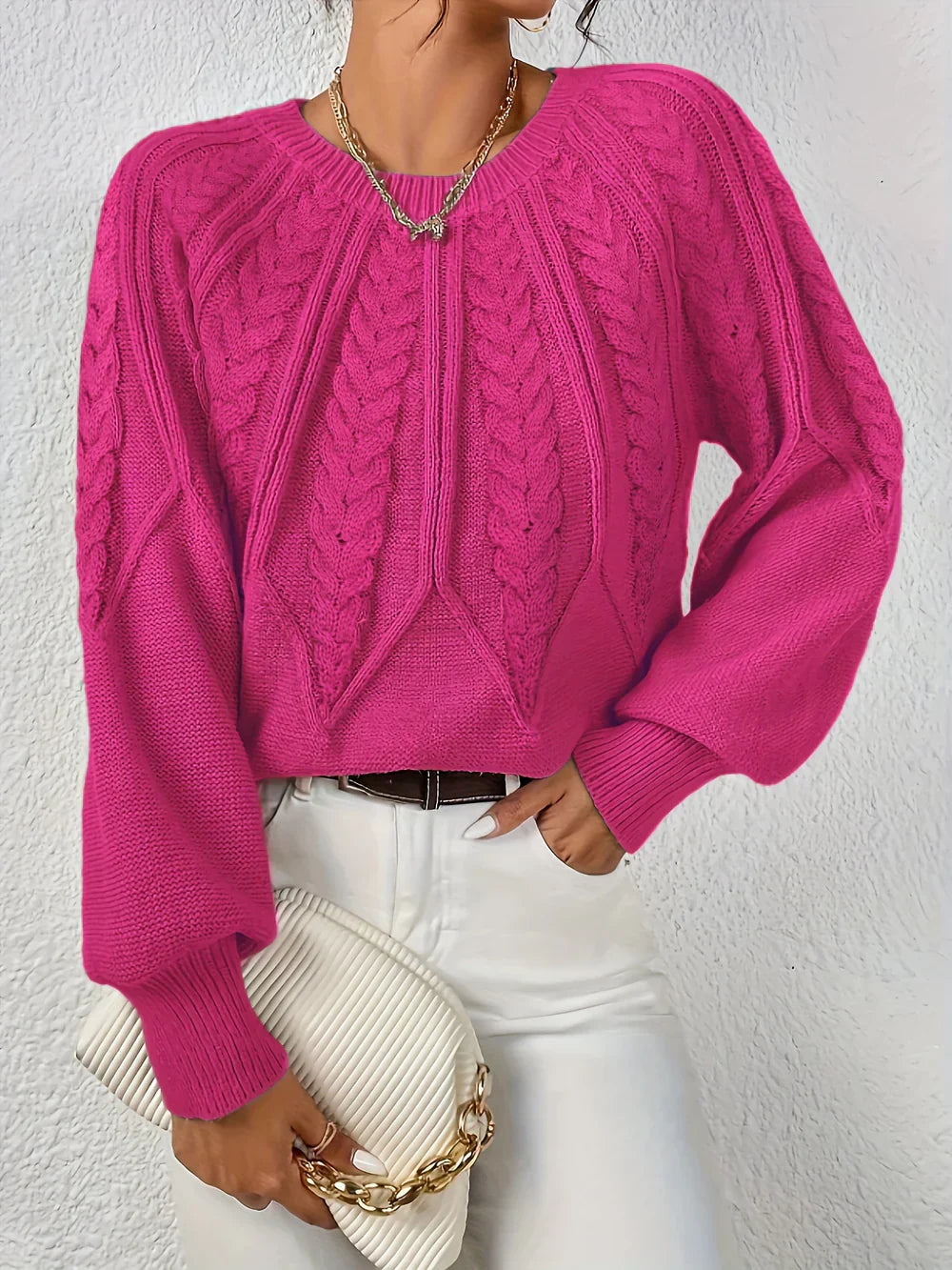 Lovaé™ | Casual Elegant Kabelstrik Sweater