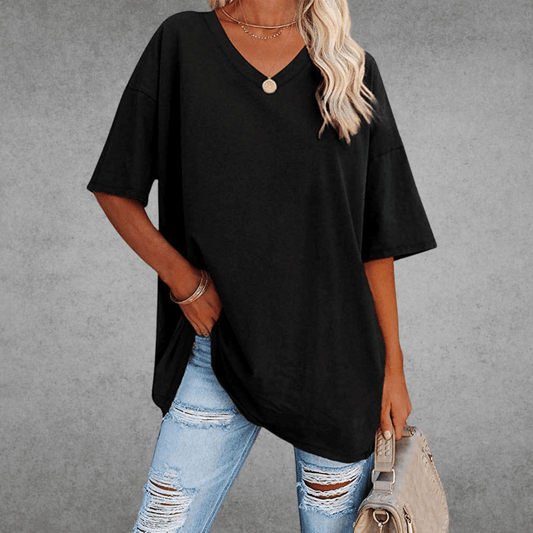 Lovaé™ | Stilfuld Oversized V-Neck T-shirt