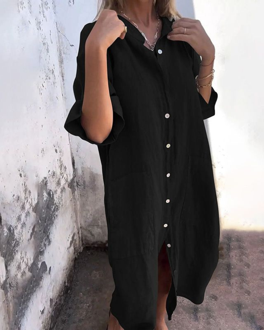 Lovaé™ | Ibiza Stil Casual Skjortekjole
