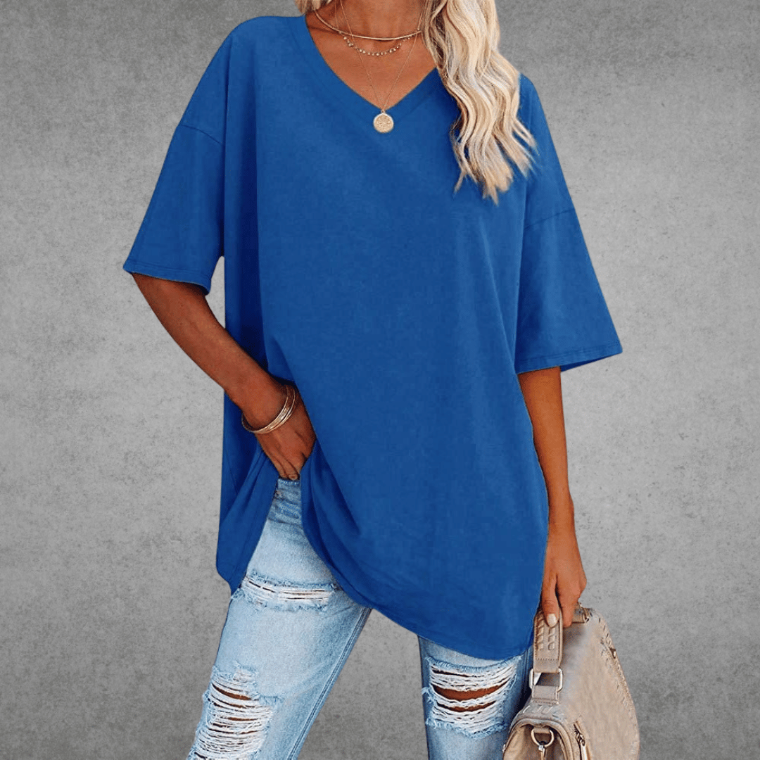 Lovaé™ | Stilfuld Oversized V-Neck T-shirt
