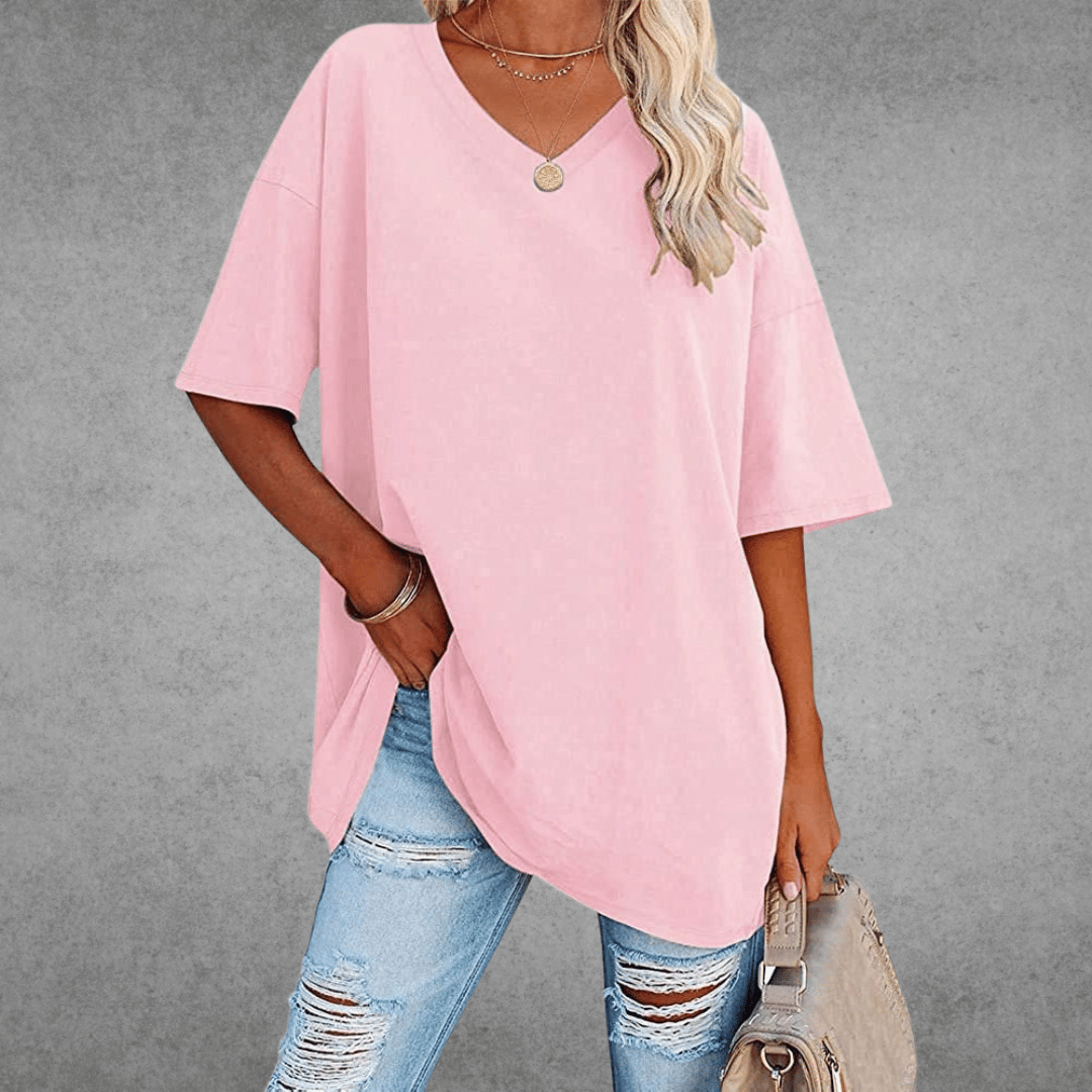 Lovaé™ | Stilfuld Oversized V-Neck T-shirt