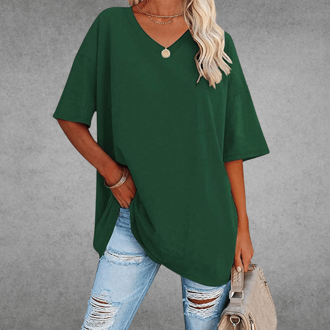 Lovaé™ | Stilfuld Oversized V-Neck T-shirt