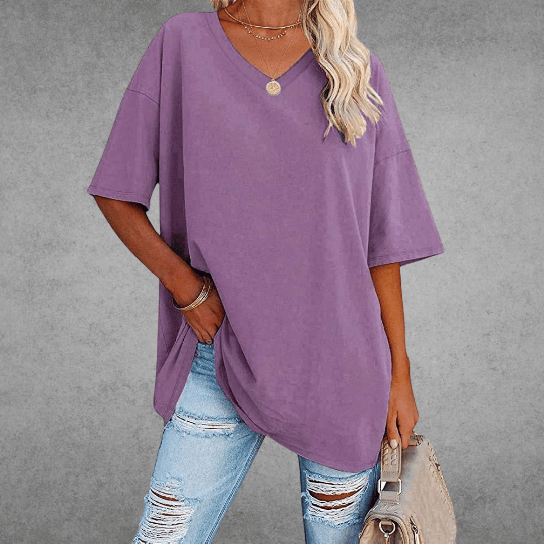 Lovaé™ | Stilfuld Oversized V-Neck T-shirt