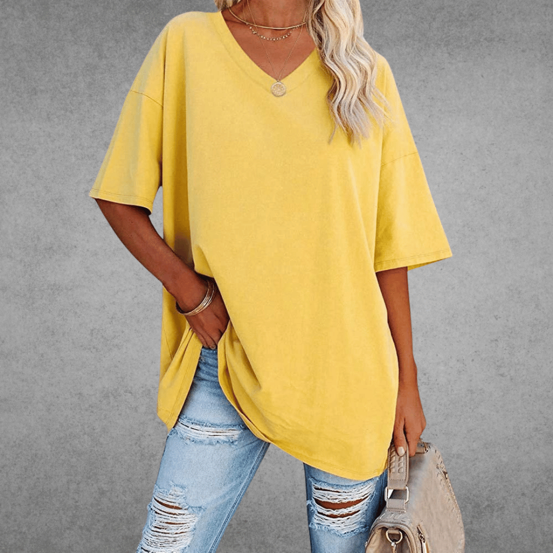 Lovaé™ | Stilfuld Oversized V-Neck T-shirt