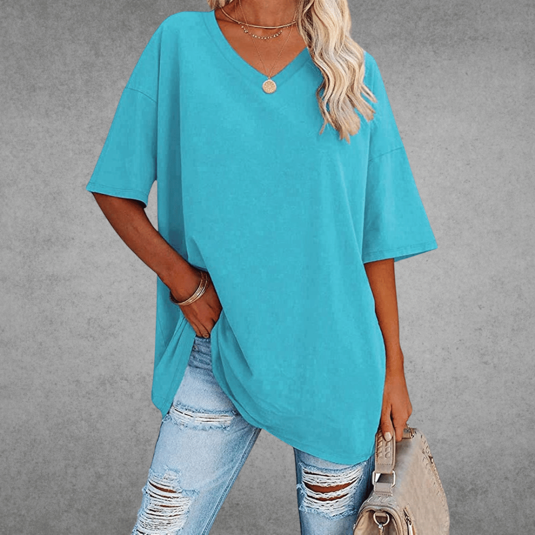 Lovaé™ | Stilfuld Oversized V-Neck T-shirt