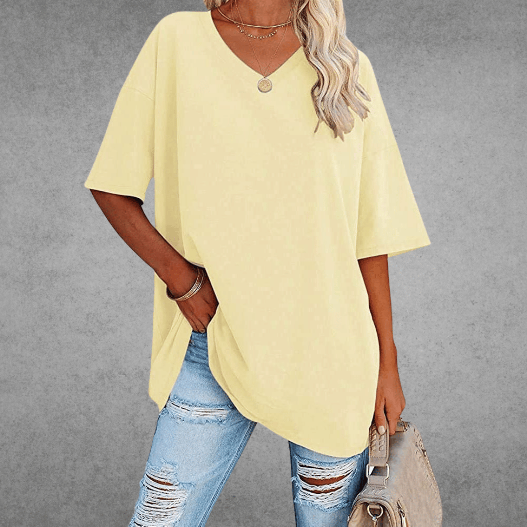 Lovaé™ | Stilfuld Oversized V-Neck T-shirt
