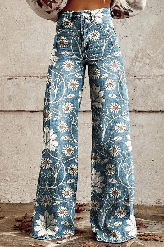 Lovaé™ | Boho Blomstrede Wide-Leg Bukser