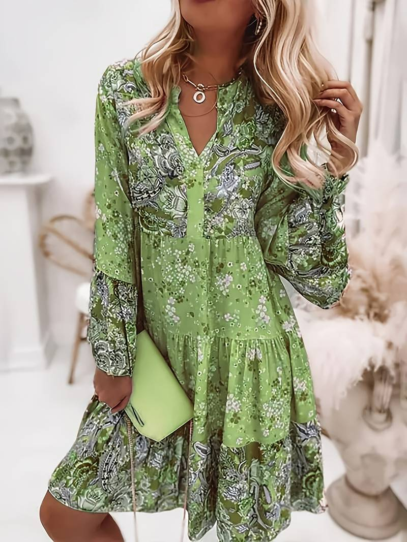 Lovaé™ | Stilfuld Boho Kjole med Blomsterprint