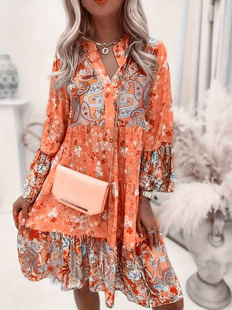 Lovaé™ | Stilfuld Boho Kjole med Blomsterprint