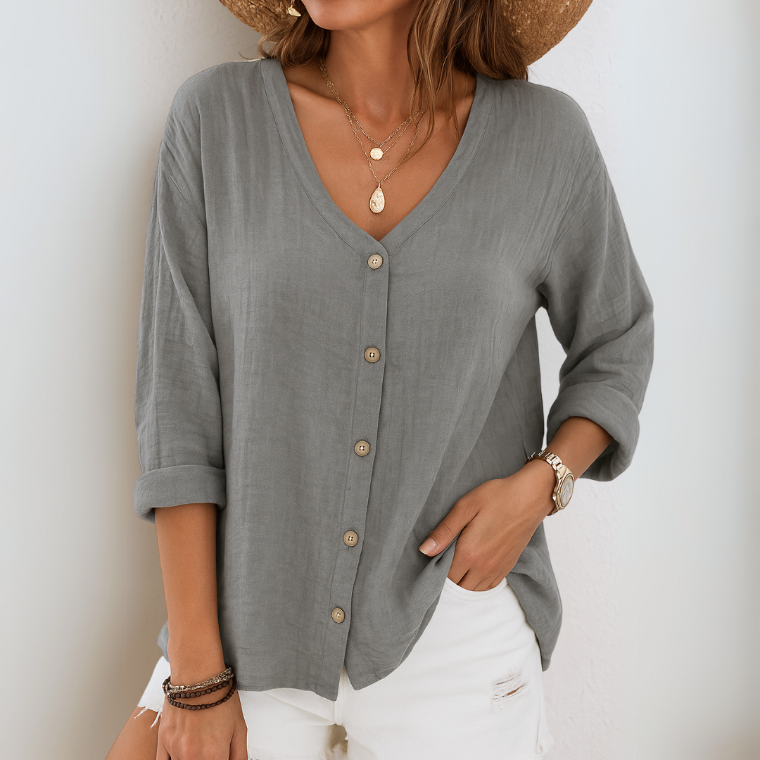 Lovaé™ | Afslappet bluse med knapper