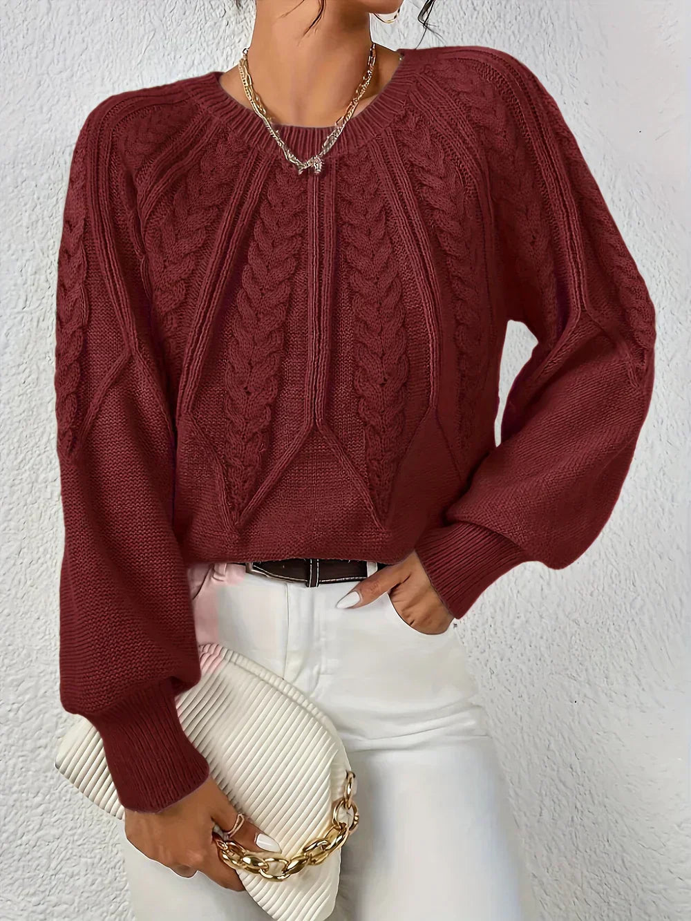 Lovaé™ | Casual Elegant Kabelstrik Sweater