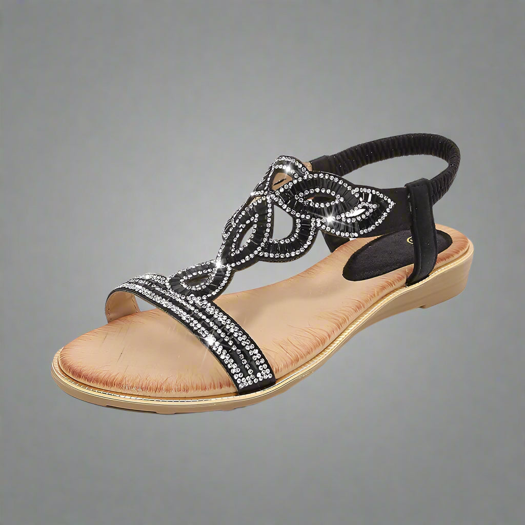 Lovaé™ | Håndlavet gylden sandal med behagelig pasform