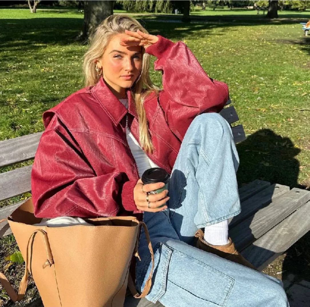 Lovaé™ | Oversized Læderjakke