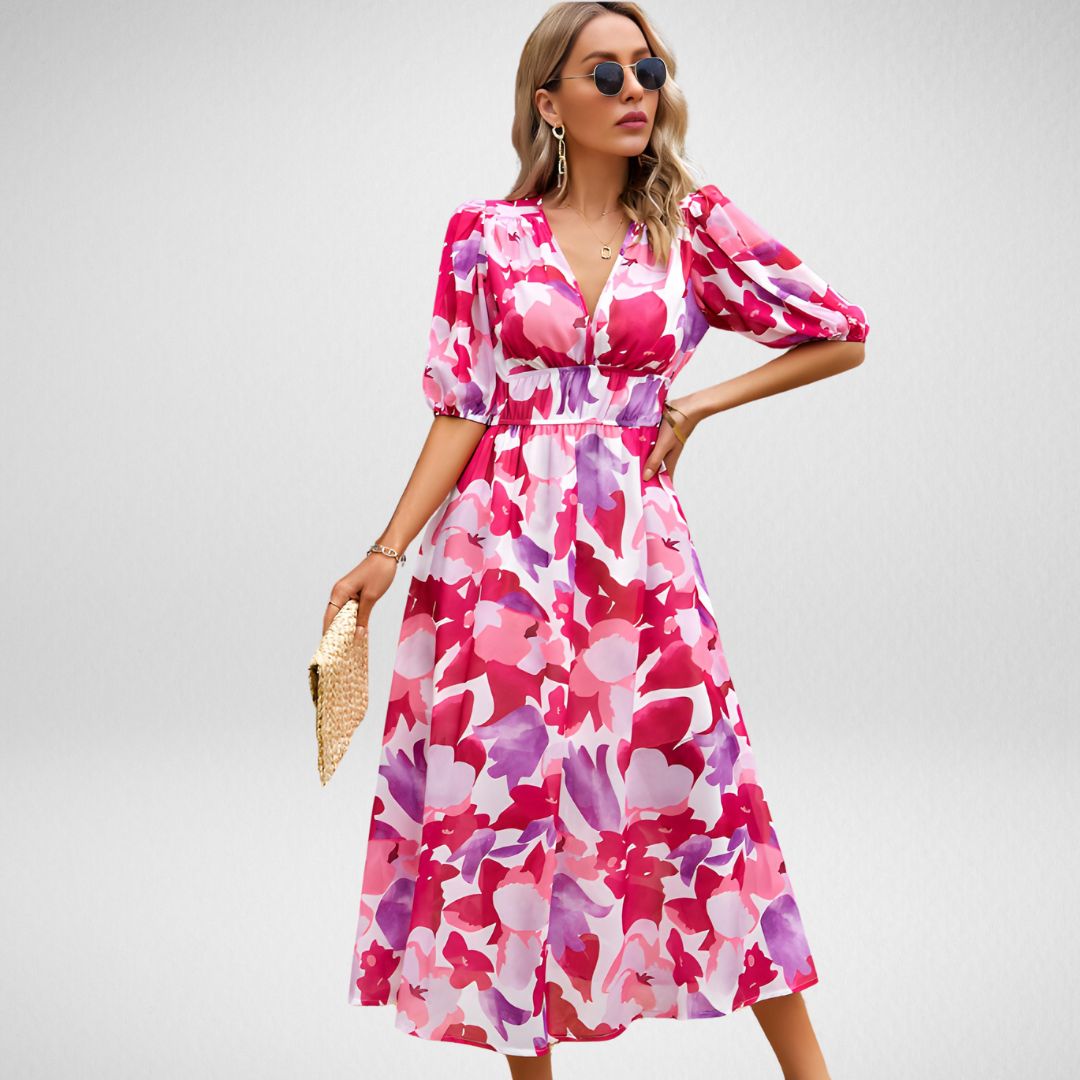 Lovaé™ | Stilfuld Geometrisk Print Kjole