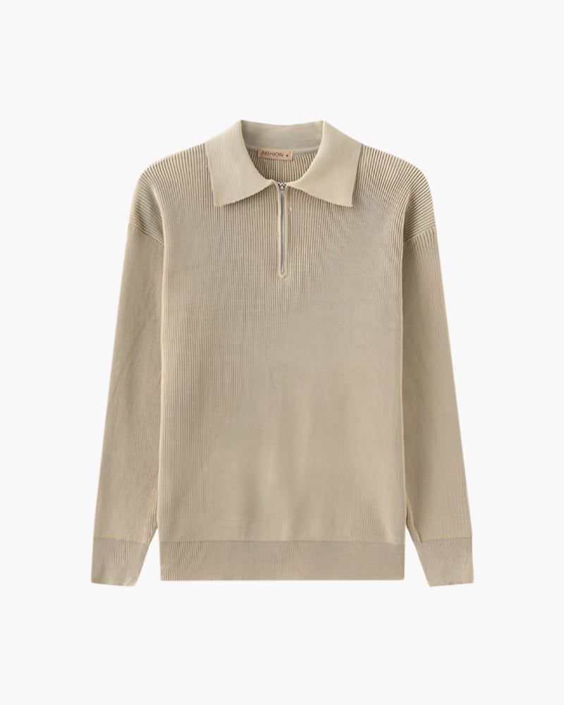 Cesare sweater med halv lynlås
