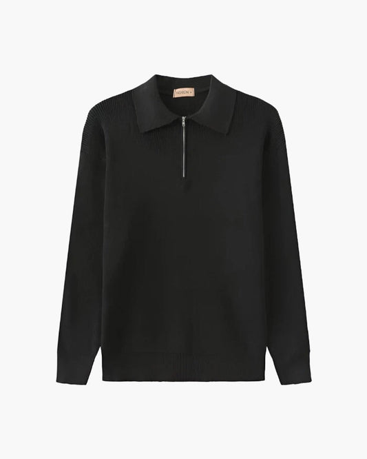 Cesare sweater med halv lynlås