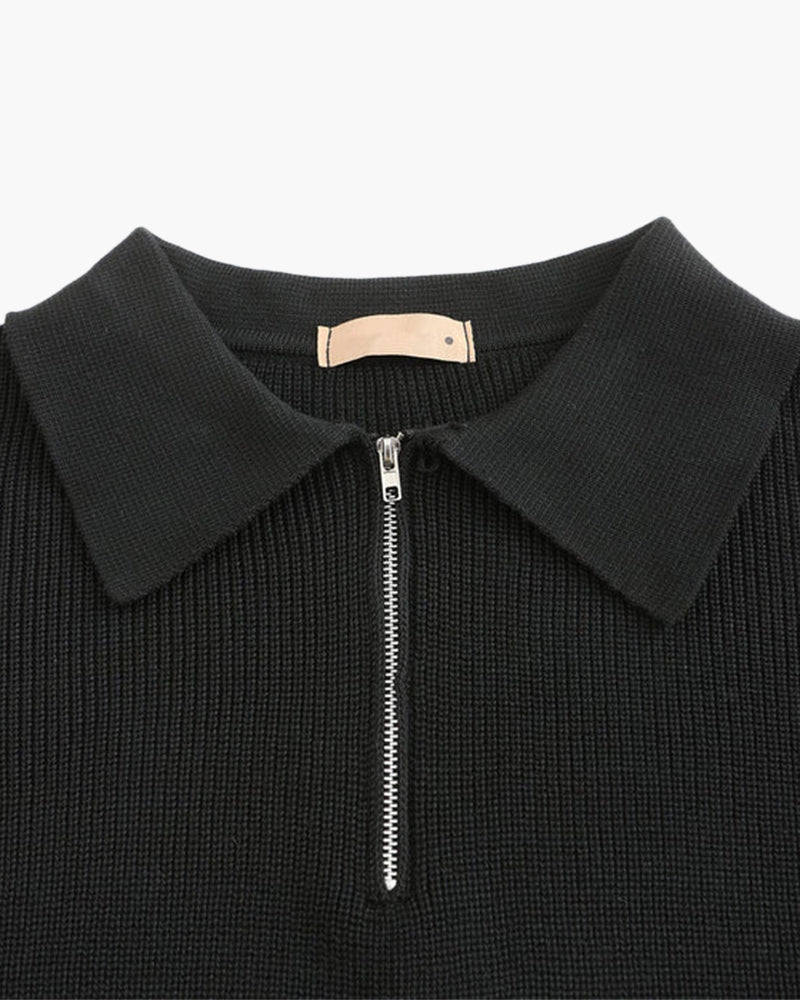 Cesare sweater med halv lynlås