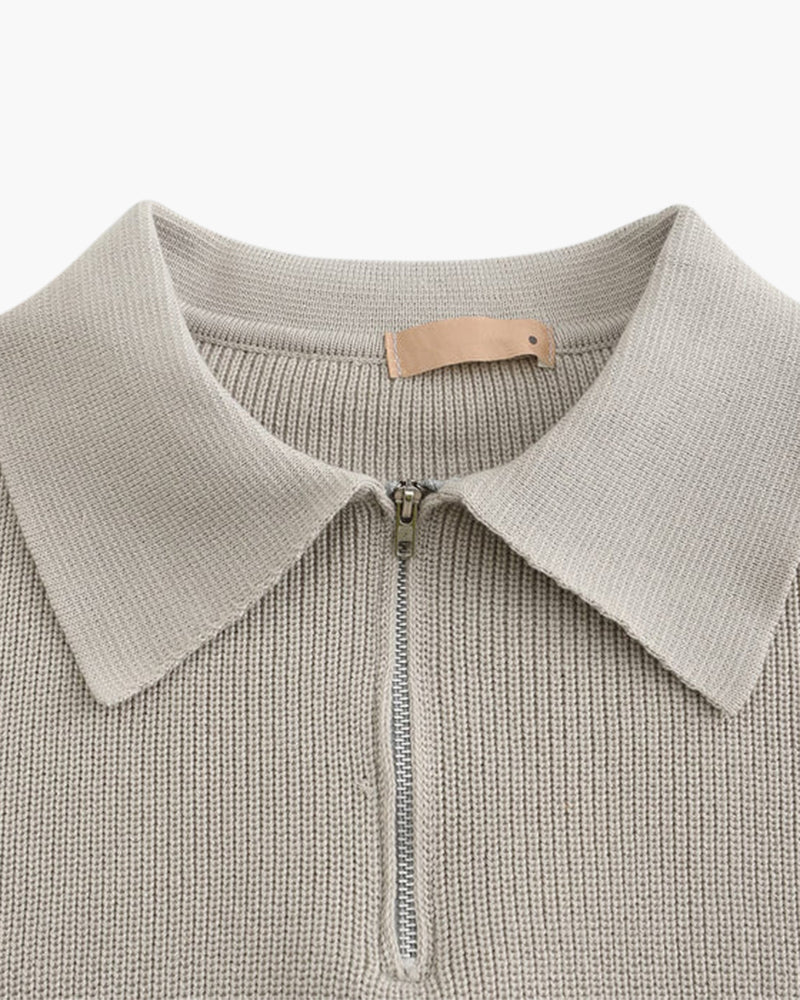 Cesare sweater med halv lynlås
