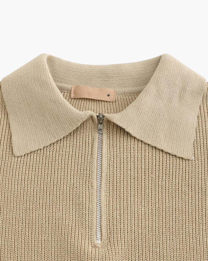 Cesare sweater med halv lynlås