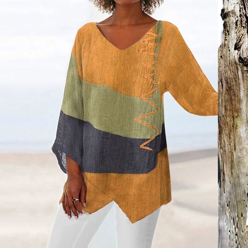 Lovaé™ | Stilfuld V-hals Color Block Top