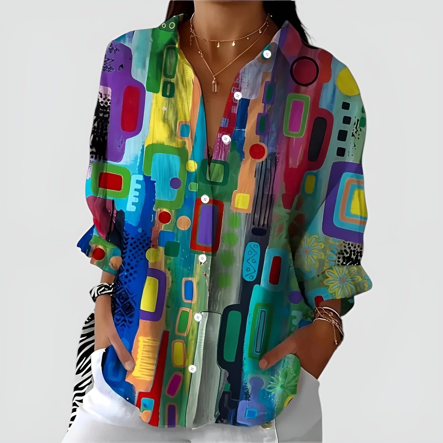 Lovaé™ | Bluse med geometrisk mønster
