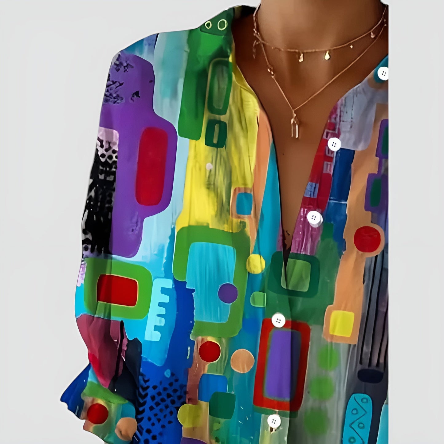 Lovaé™ | Bluse med geometrisk mønster