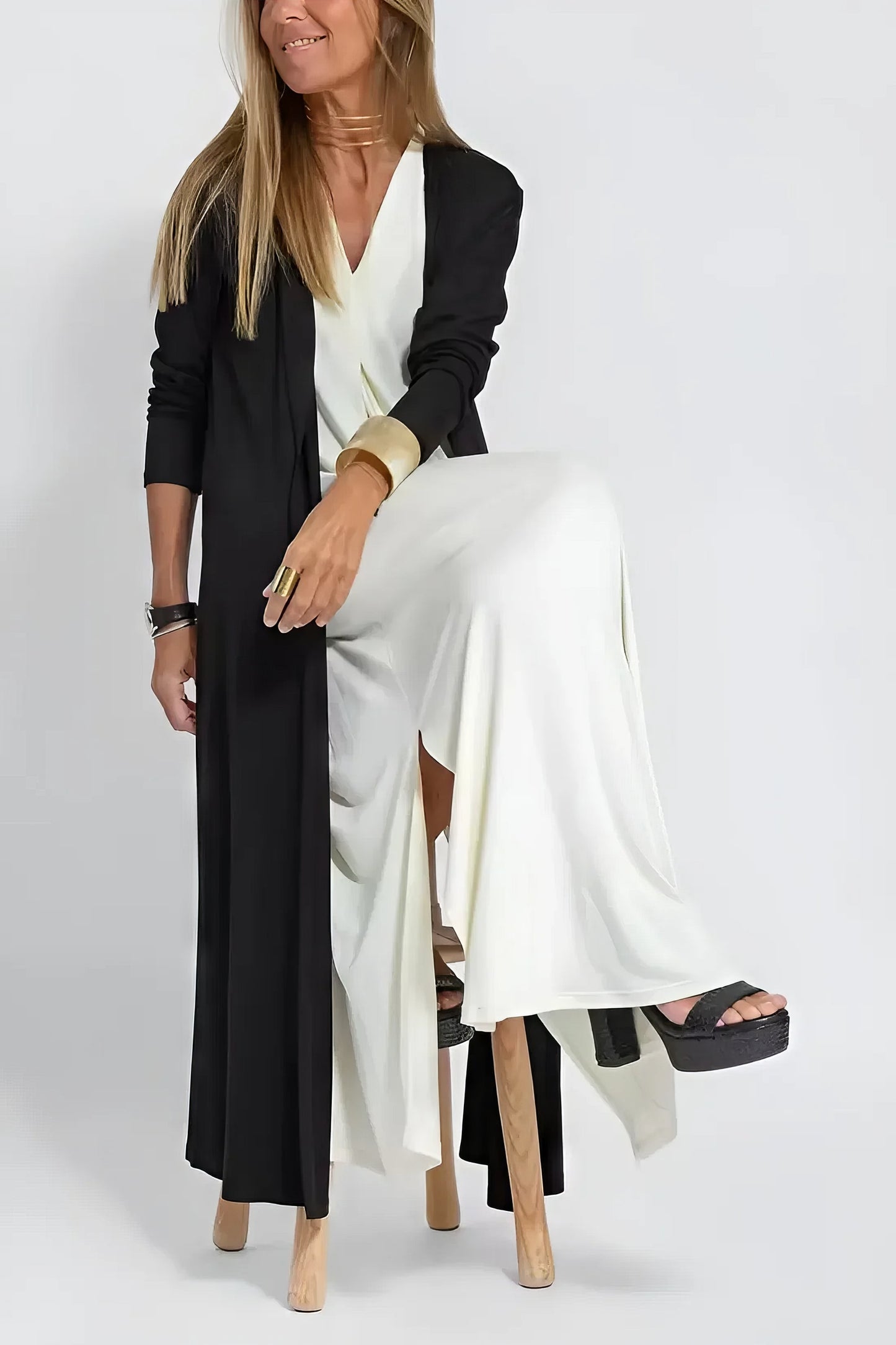 Lovaé™ | Elegant langt kjole med matchende cardigan som gave
