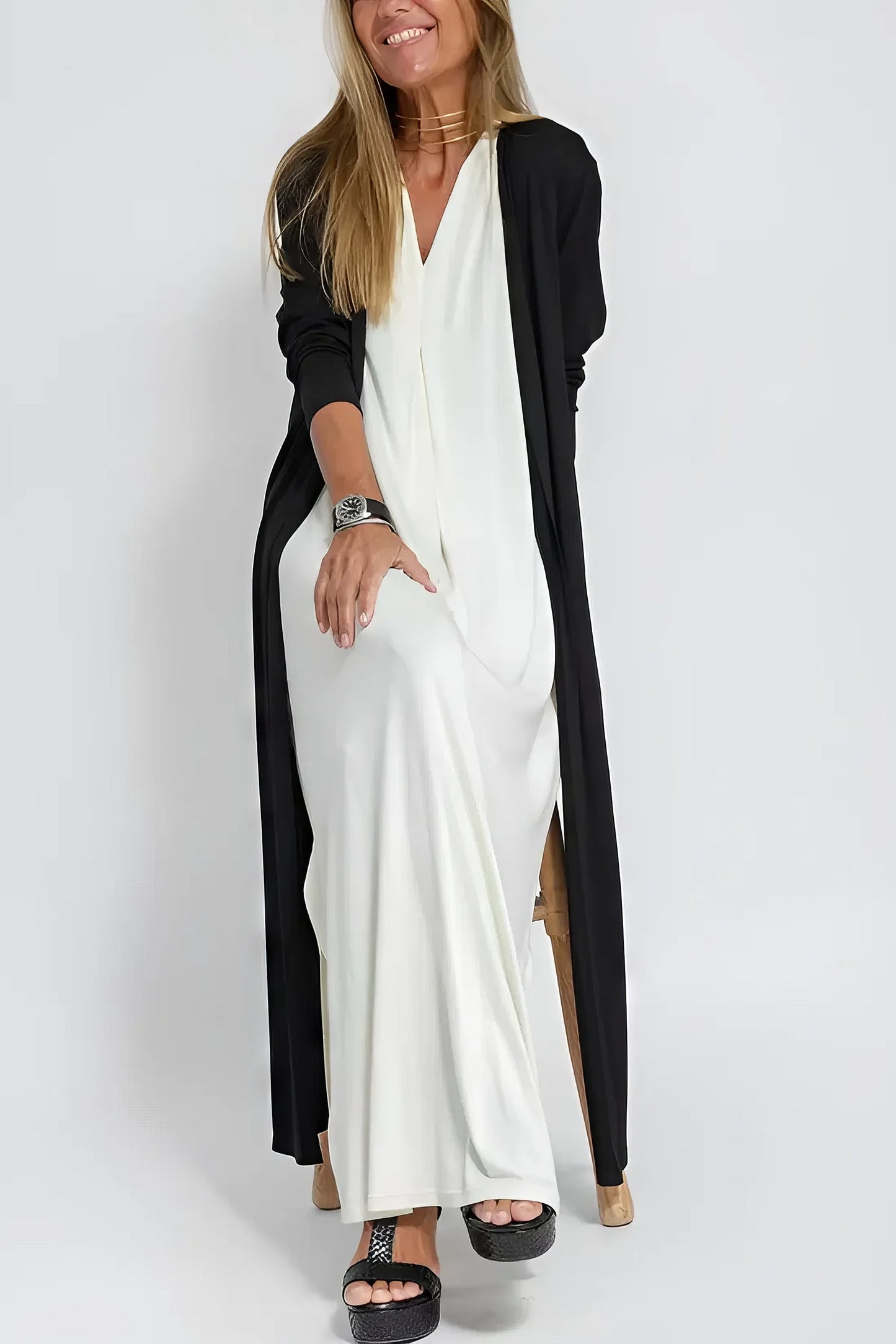 Lovaé™ | Elegant langt kjole med matchende cardigan som gave