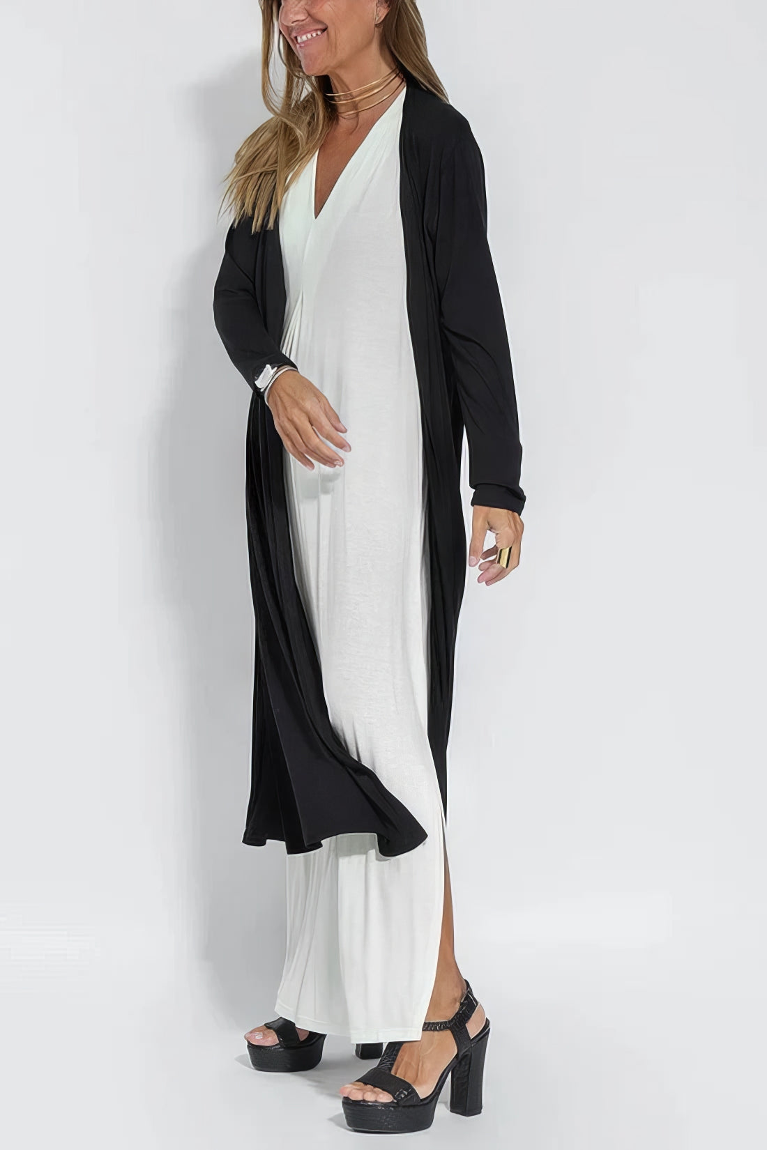 Lovaé™ | Elegant langt kjole med matchende cardigan som gave